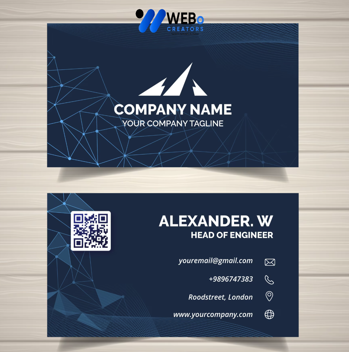 Elegant Professional Business card design with golden stripes Agency in Manchester, UK